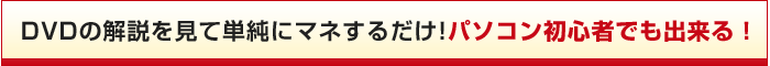 DVDの解説を見て単純にマネするだけ!パソコン初心者でも出来る!