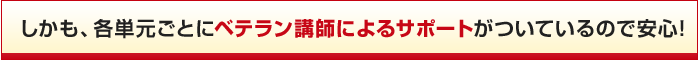 しかも、各単元ごとにベテラン講師によるサポートがついているので安心!